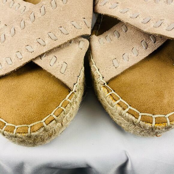 Aerosoles Dusty Pink Suede Espadrille Slide Platform Sandals Size 7.5 - Picture 5 of 10